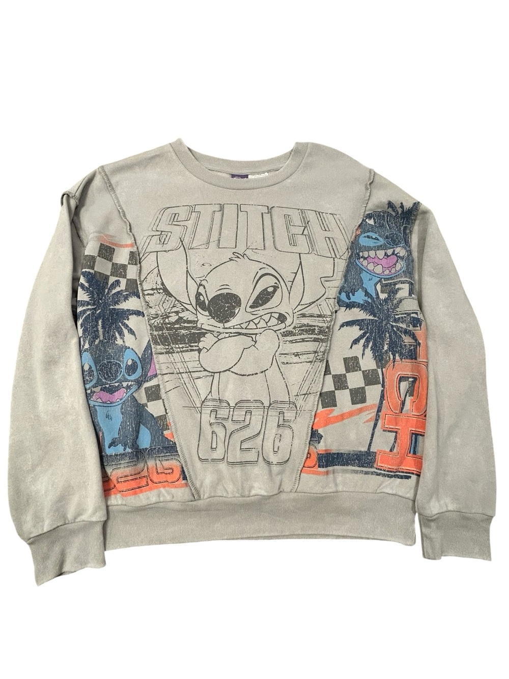 Disney Stitch 626 Graphic Crewneck Sweatshirt Men’s S Fleece Lined NWT Casual